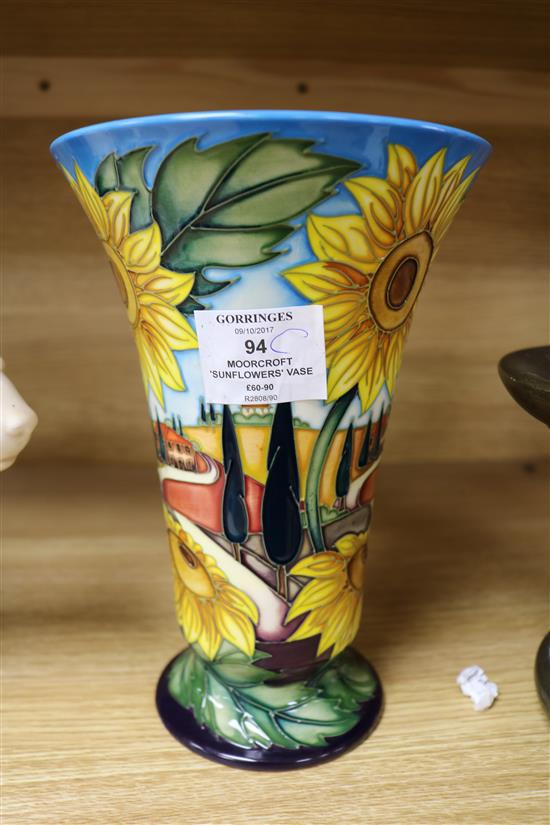 A Moorcroft sunflowers vase